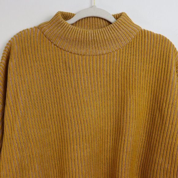 NWT Topshop Mock Neck High Low Sweater Mustard S - Picture 7 of 8